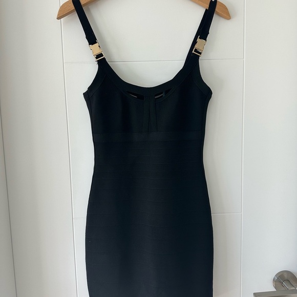 Marciano Black Dress with Gold Zipper - Picture 1 of 7